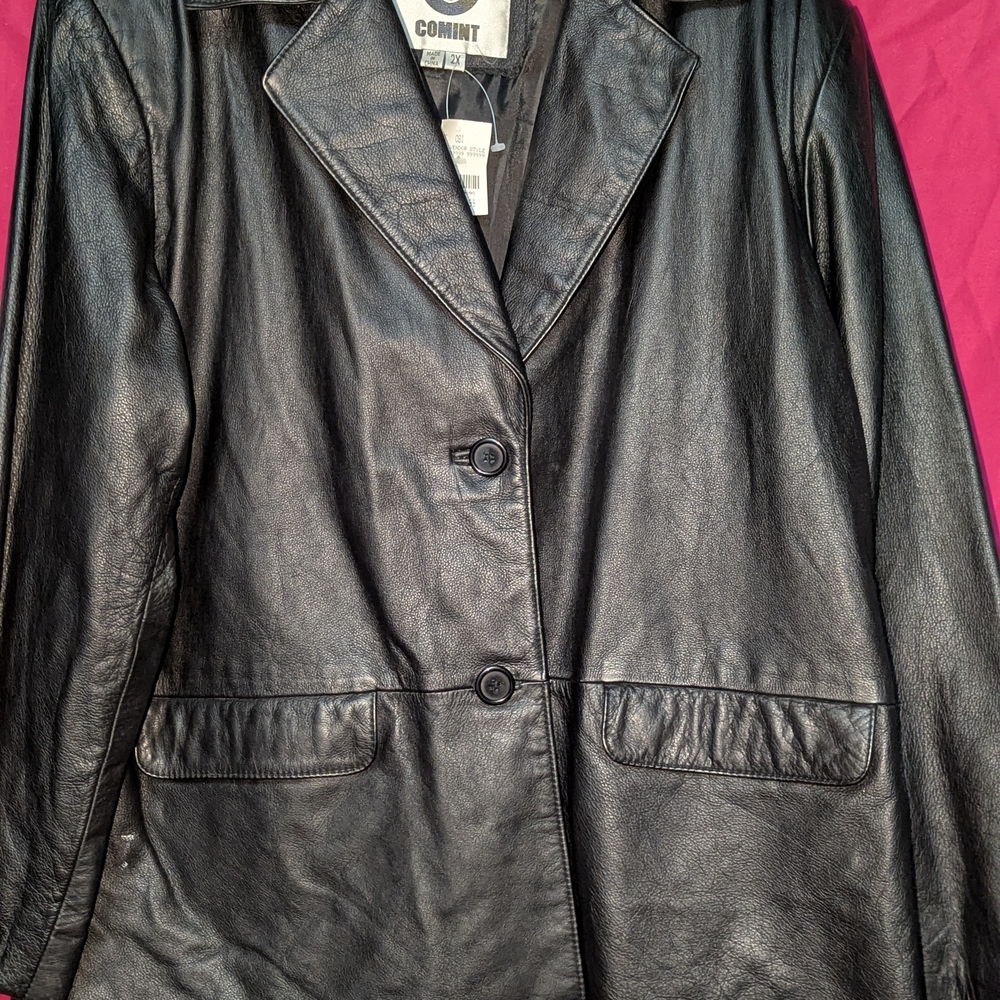 AG Comint Black Leather Jacket Men’s Size 2X